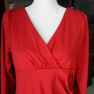 Red Long Sleeved Dress